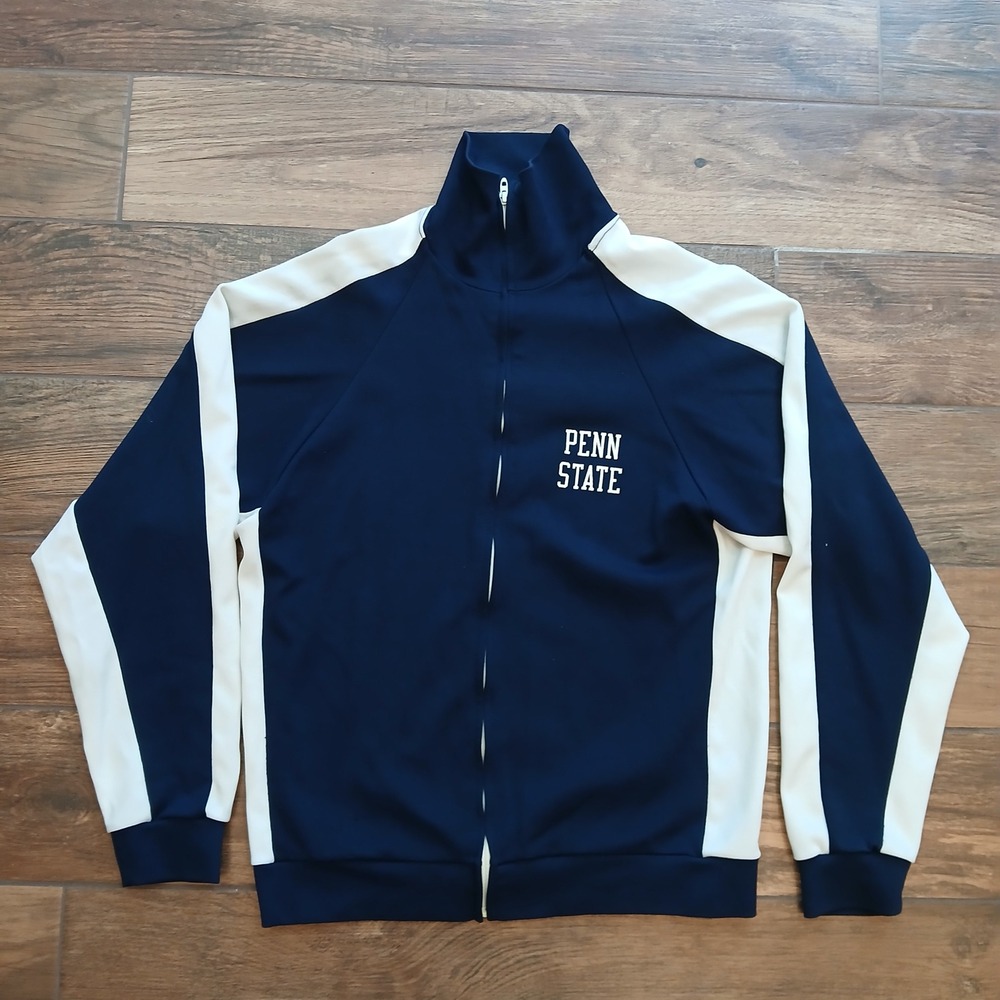 Vintage Champion Track‎ Jacket Mens Medium Blue Penn State Full Zip USA Made 60s